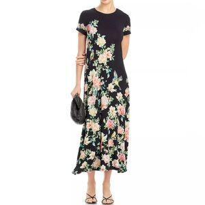 LIKE NEW JOHNNY WAS janie favorite cap sleeve dress in birdie L smoke pet free